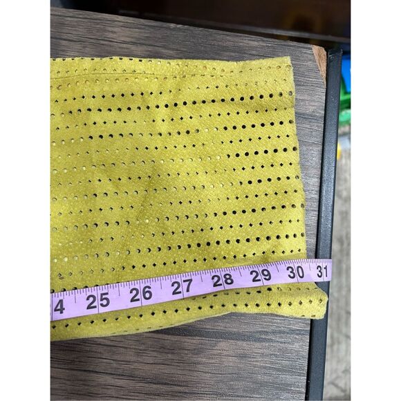 Vintage Peter Cohen Yellow Perforated Leather Suede Pants Size S Retro Y2k - Picture 13 of 13